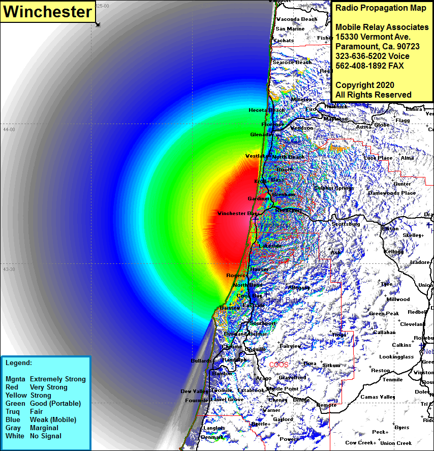 heat map radio coverage Winchester